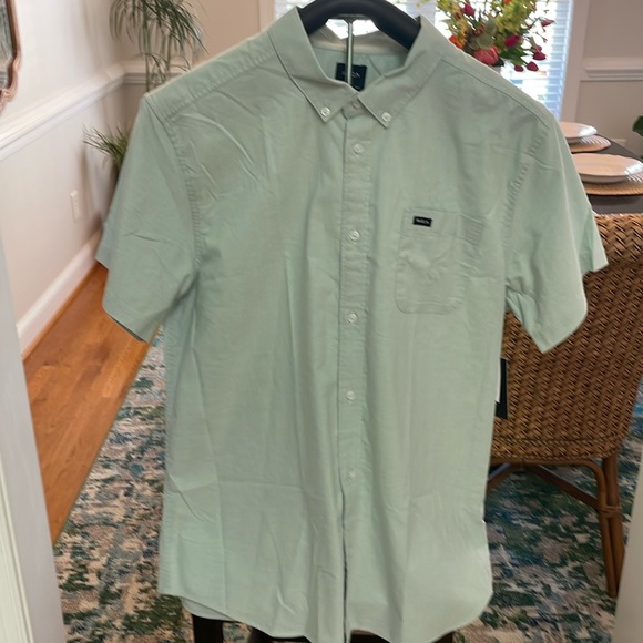 RVCA That’ll Do Stretch SS button down shirt. Light green. XX Large. NWT - Picture 1 of 6